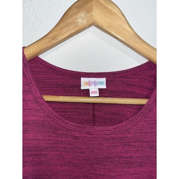 LuLaRoe XXS heathered magenta Carly Dress high low hem short sleeve lagan look - Picture 4 of 4
